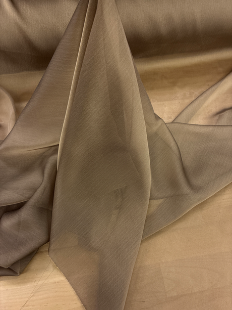 Two Tone Polyester Chiffon Fabric - Mocha Two-Tone, 58/59" Width (1 Yard)