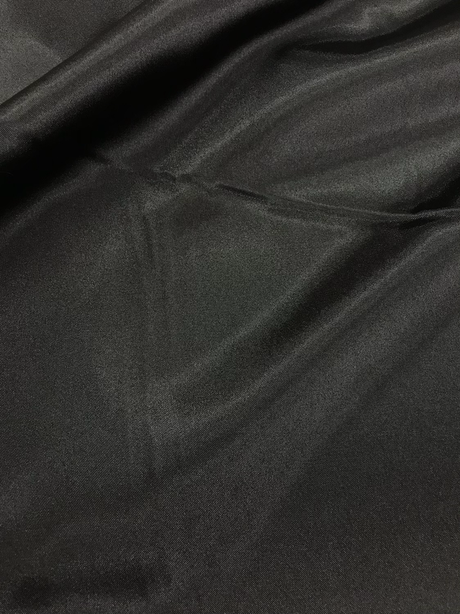 Charmeuse Polyester Fabric - Black, 58/59" Width (1 Yard)