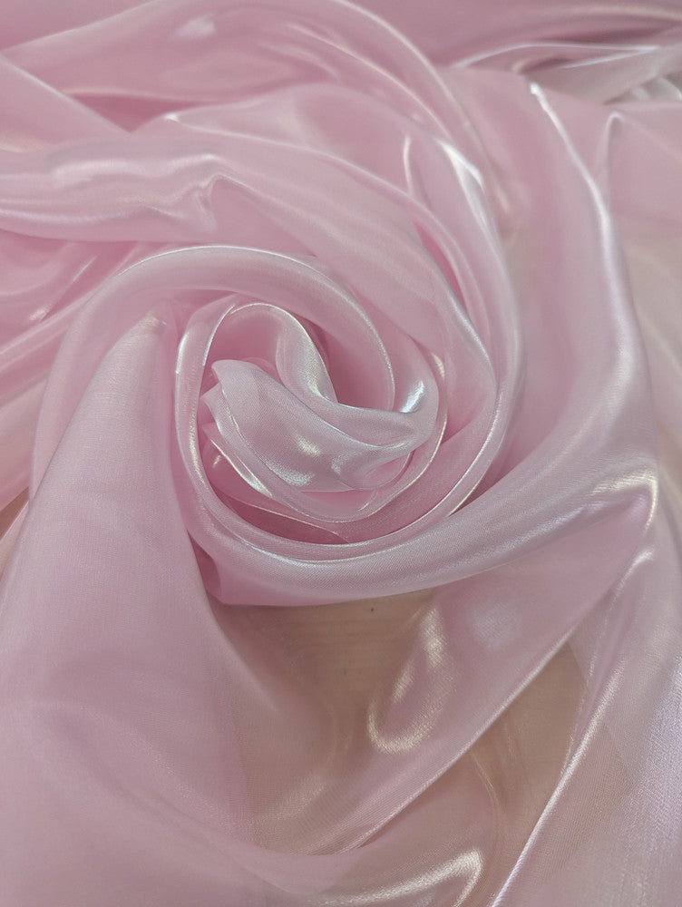 Liquid Organza Polyester Organza Fabric - White, Light Pink, Hot Pink, Sheer, 58-59" Width (1 Yard)