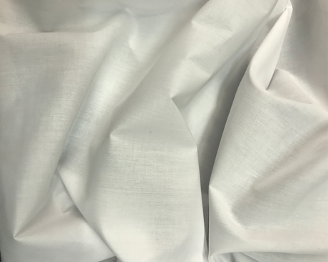 Broadcloth Poly Cotton Fabric - White, 58/59" Width (1 Yard)
