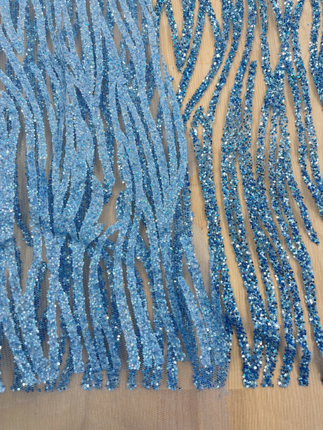 Glitter Lace Polyester Fabric - Sparkly Sheer Mesh, 59/60" Width (1 Yard)