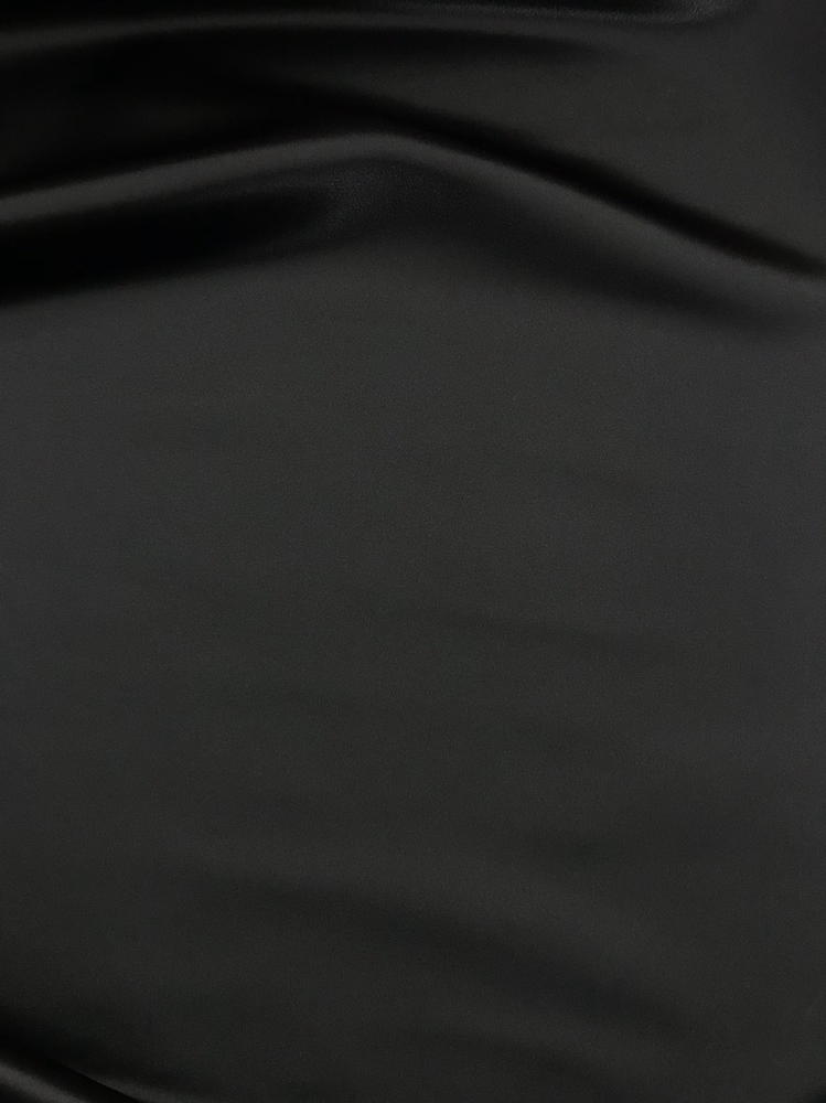 Dull Satin (Peau De Soie) Polyester Fabric - Black, 58/59" Width (1 Yard)