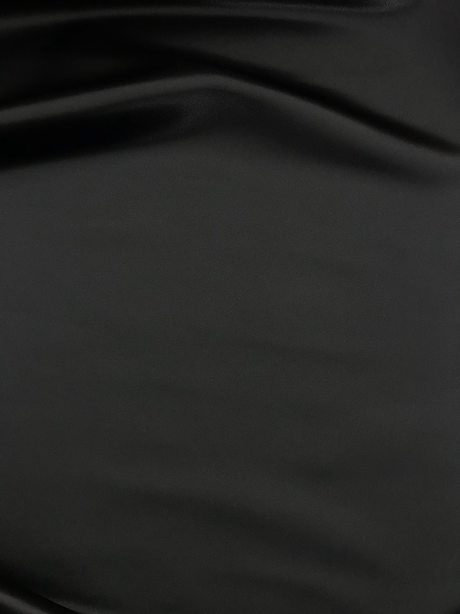 Dull Satin (Peau De Soie) Polyester Fabric - Black, 58/59" Width (1 Yard)