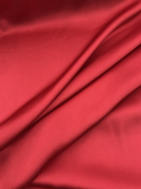 Charmeuse Polyester Fabric - Red, 58/59" Width (1 Yard)