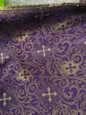 Small Metallic Cross Polyester Brocade Fabric - Multiple Colors, Small Metallic Cross Pattern, 58-59" Width (1 Yard)