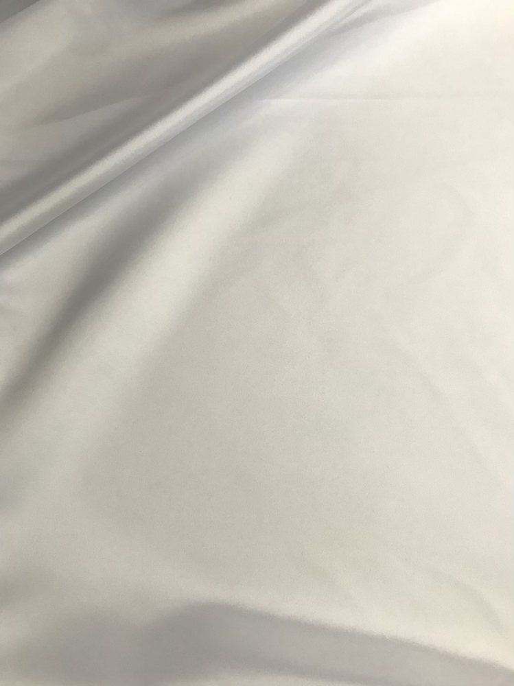 Dull Satin (Peau De Soie) Polyester Fabric - White, 58-59" Width (1 Yard)