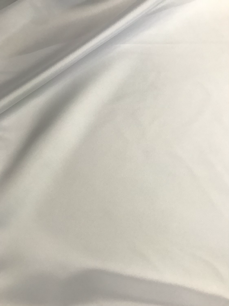Dull Satin (Peau De Soie) Polyester Fabric - White, 58-59" Width (1 Yard)