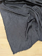 Black Crushed Charmeuse Polyester Fabric - Black, Crushed Finish, 54" Width (1 Yard)