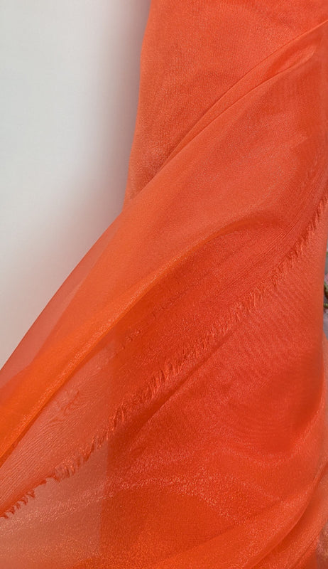 Crystal Organza Polyester Fabric - Dark Orange, 58/59" Width (1 Yard)