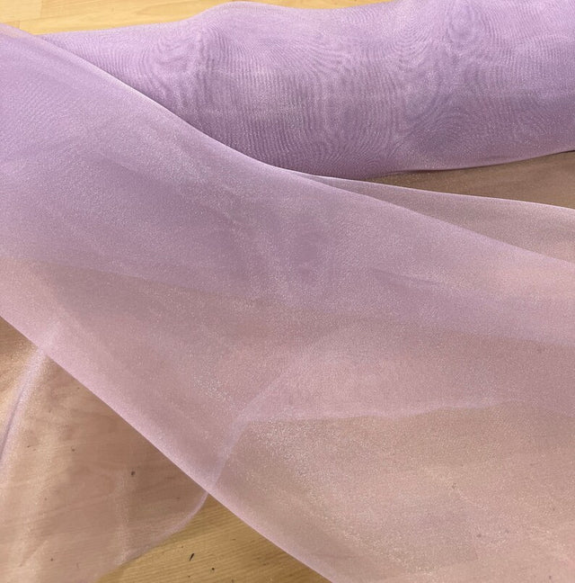 Crystal Organza Polyester Fabric - Light Lilac, Sheer, Shimmery, 58/59" Width (1 Yard)