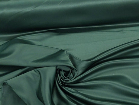 Peau De Soie Dull Satin Polyester Fabric - Dark Hunter Green, 58/59" Width (1 Yard)