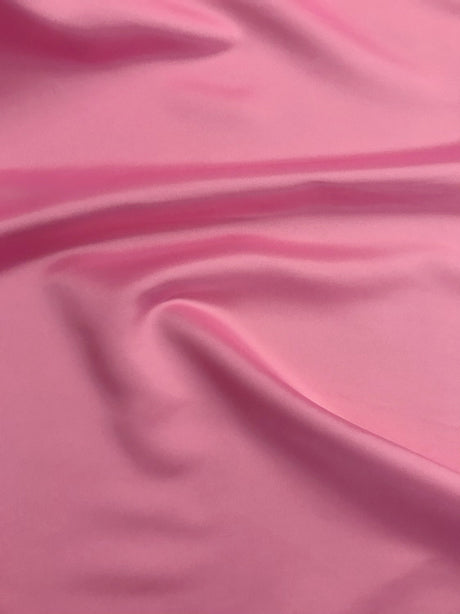 Dull Satin Peau De Soie Polyester Fabric - Bubblegum Pink, 58/59" Width (1 Yard)