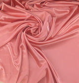 Coral Stretch Charmeuse Polyester Spandex Fabric - Coral, 58/59" Width (1 Yard)