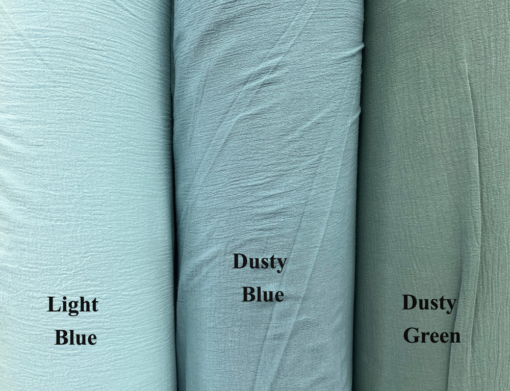 Cotton Gauze Cotton Fabric - Multiple Colors, 49/50" Width, Lightweight, Semi-Sheer (1 Yard)
