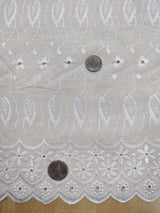 Cotton Eyelet Poly Cotton Fabric - Assorted Colors, Floral Eyelet Embroidery, Scalloped Borders, 44/45" Width (1 Yard)