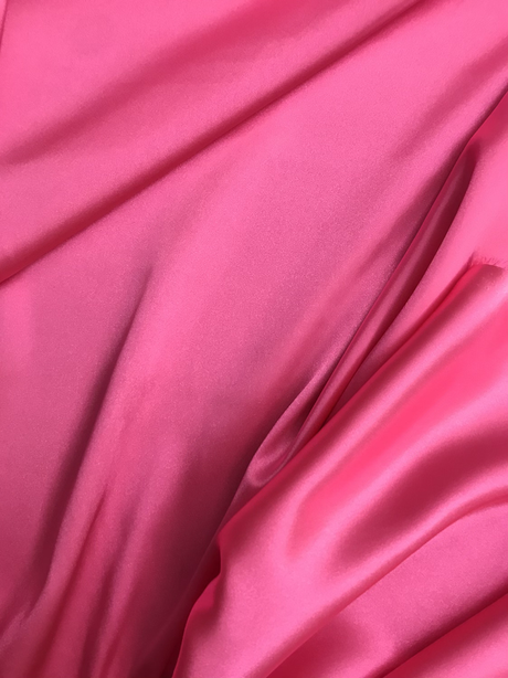 Charmeuse Polyester Fabric - Hot Pink, 58-59" Width (1 Yard)
