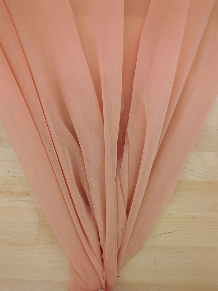 Two Tone Chiffon Polyester Fabric - Peach, Two-Tone, 58/59" Width (1 Yard)