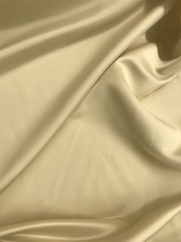 Dull Satin Peau De Soie Polyester Fabric - Light Champagne, 58/59" Width (1 Yard)