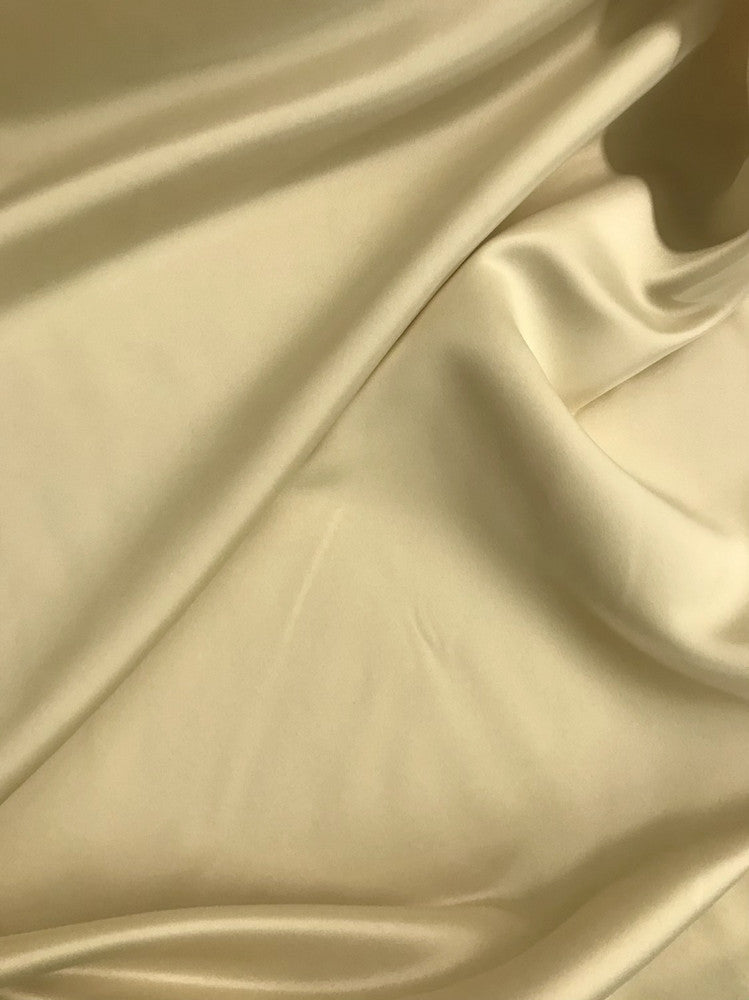 Dull Satin Peau De Soie Polyester Fabric - Light Champagne, 58/59" Width (1 Yard)