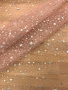 Foil Star Polyester Organza Fabric - Multiple Colors, Silver Foil Stars, 58/59" Width (1 Yard)