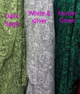 All Over Flowers With Sequins Polyester Lace Fabric - Multiple Colors, Floral Mesh With Metallic Thread, 50" Width (1 Yard)