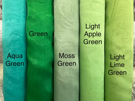 Crystal Organza Polyester Fabric - Aqua Green, 58-59" Width (1 Yard)