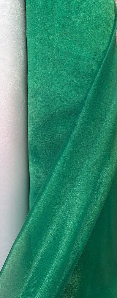 Crystal Organza Polyester Fabric - Kelly Green, 58/59" Width (1 Yard)