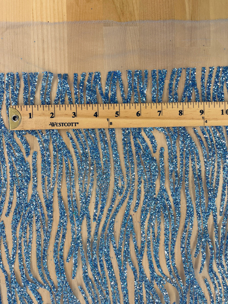 Glitter Lace Polyester Fabric - Sparkly Sheer Mesh, 59/60" Width (1 Yard)