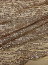 Glitter Lace Polyester Fabric - Sparkly Sheer Mesh, 59/60" Width (1 Yard)