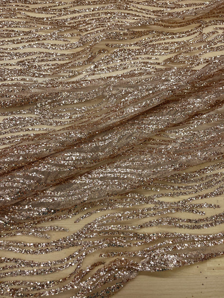 Glitter Lace Polyester Fabric - Sparkly Sheer Mesh, 59/60" Width (1 Yard)