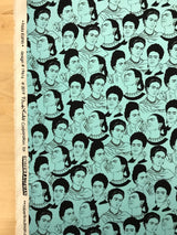 Robert Kaufman Frida Cotton Fabric - Blue Frida Face Print, 44/45" Width (1 Yard)