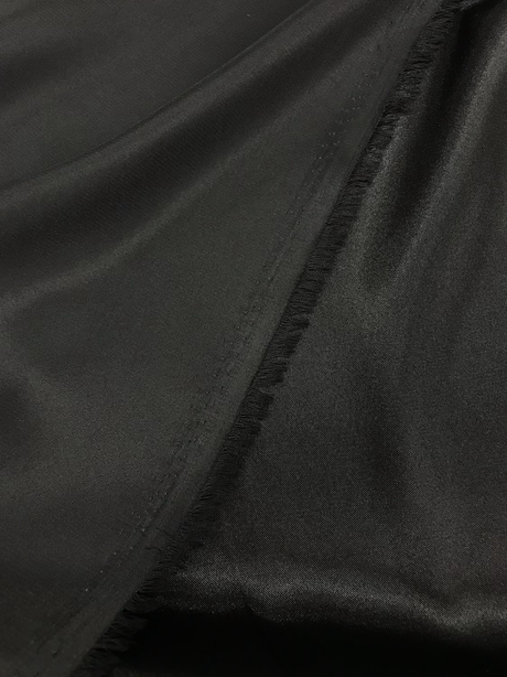 Charmeuse Polyester Fabric - Black, 58/59" Width (1 Yard)