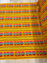 Ramo Amarillo Acrylic Fabric - Yellow Multicolor Horizontal Design, 30" Width (1 Yard)