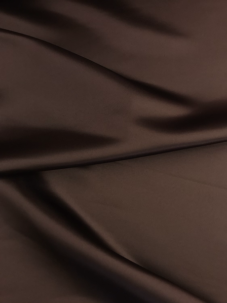 Peau De Soie Dull Satin Polyester Fabric - Chocolate Brown, 58/59" Width (1 Yard)