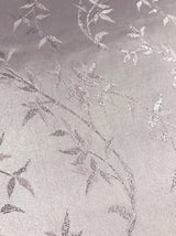 Ice Pink Metallic Vine Polyester Brocade Fabric - Ice Pink, Metallic Silver Vine Pattern, 58/59" Width (1 Yard)