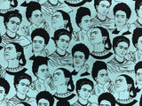 Robert Kaufman Frida Cotton Fabric - Blue Frida Face Print, 44/45" Width (1 Yard)