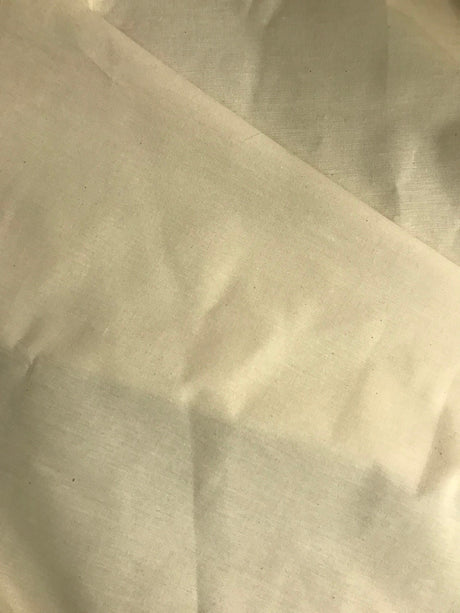 Muslin Cotton Fabric - Natural (Light Ivory), 61/63" Width (1 Yard)
