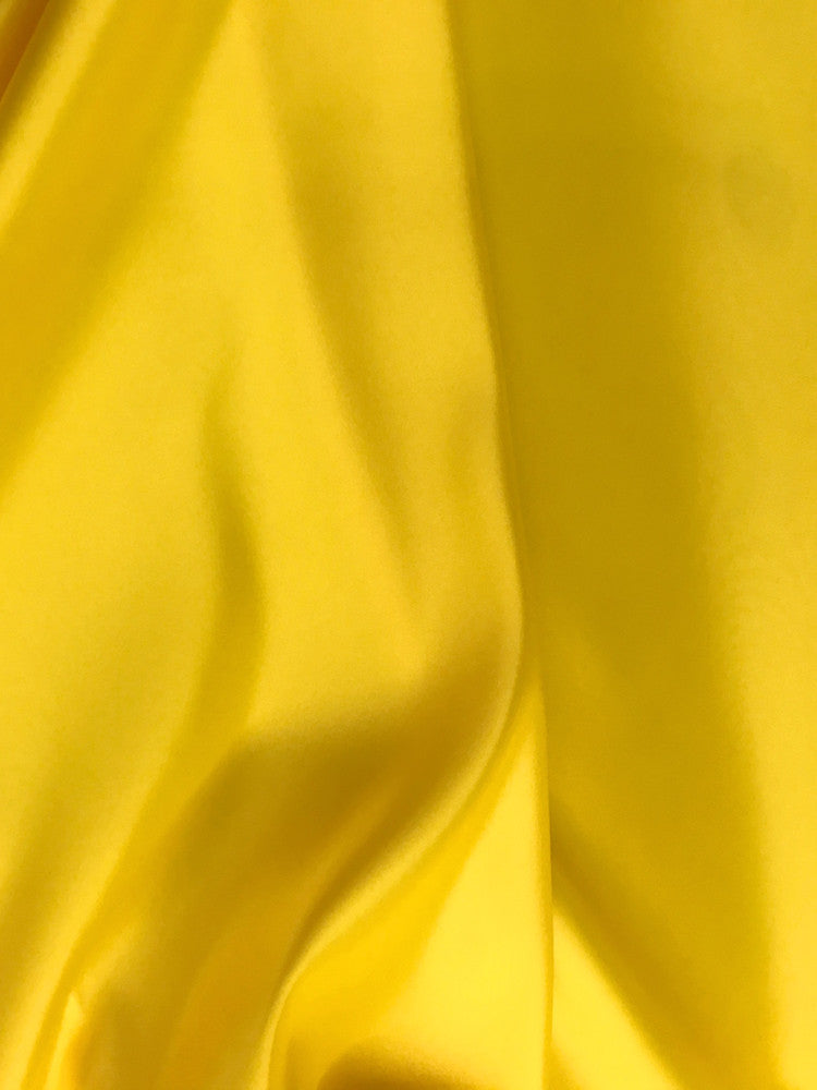 Dull Satin (Peau De Soie) Polyester Fabric - Yellow Matte Finish, 58/59" Width (1 Yard)