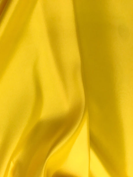 Dull Satin (Peau De Soie) Polyester Fabric - Yellow Matte Finish, 58/59" Width (1 Yard)