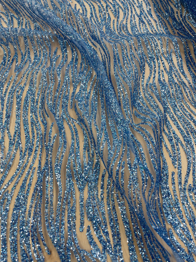 Glitter Lace Polyester Fabric - Sparkly Sheer Mesh, 59/60" Width (1 Yard)