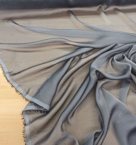Two Tone Chiffon 100 Percent Polyester Fabric - Gray, 58-59" Width (1 Yard)