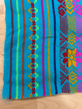 Atardecer Turquesa Acrylic Fabric - Turquoise Multicolor Horizontal Design, 30" Width (1 Yard)