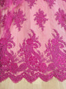 Bridal Lace Polyester Lace Fabric - 8 Colors, Floral Corded Embroidery, 50-51" Width (1 Yard)
