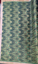 Church Metallic Brocade Wheat And Cross Polyester Brocade Fabric - Green, Red, Gold And Purple, Metallic Cross, Grapes And Wheat Jacquard, 58-59" Width (1 Yard)