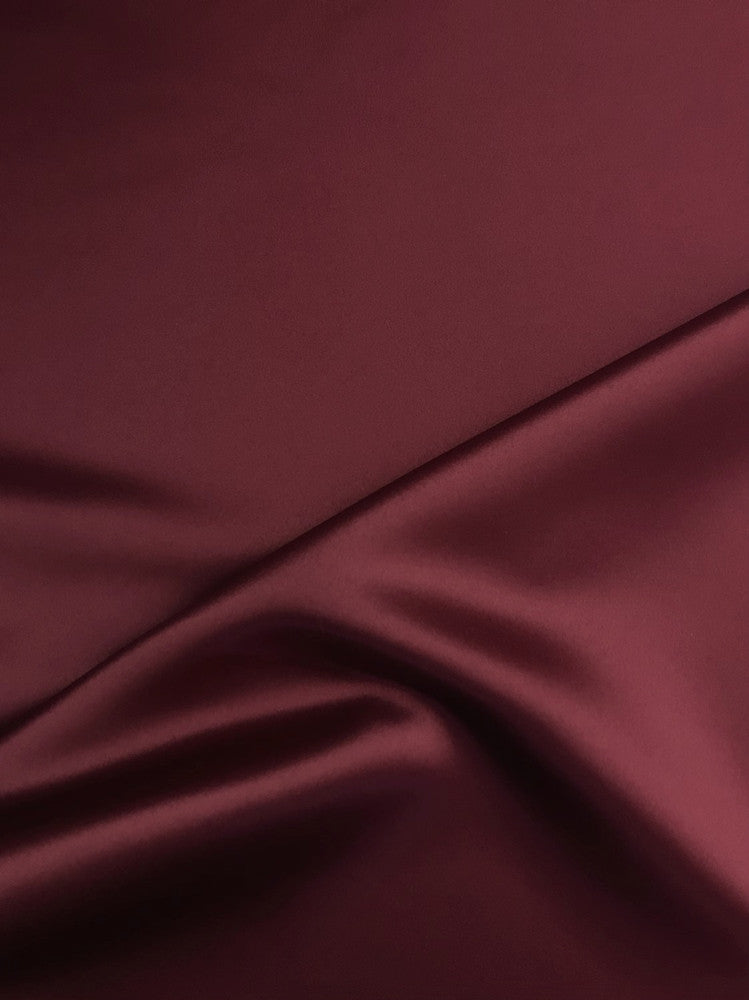 Peau De Soie Dull Satin Polyester Fabric - Burgundy, 58-59" Width (1 Yard)
