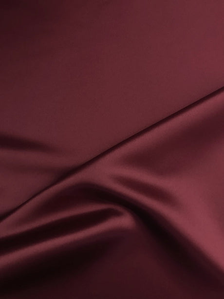 Peau De Soie Dull Satin Polyester Fabric - Burgundy, 58-59" Width (1 Yard)