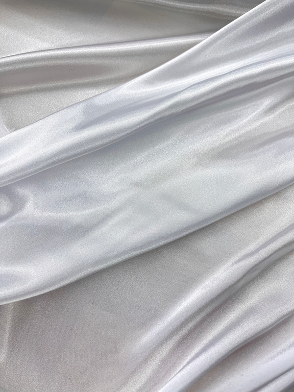Charmeuse Polyester Fabric - White, Satin Finish, 58/59" Width (1 Yard)