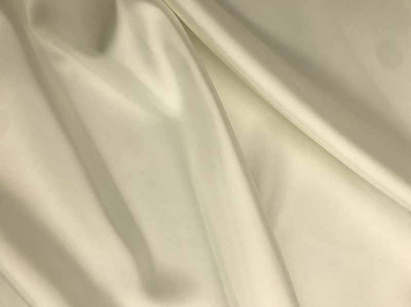 Peau De Soie Dull Satin Polyester Fabric - Light Ivory Matte Finish, 58/59" Width (1 Yard)