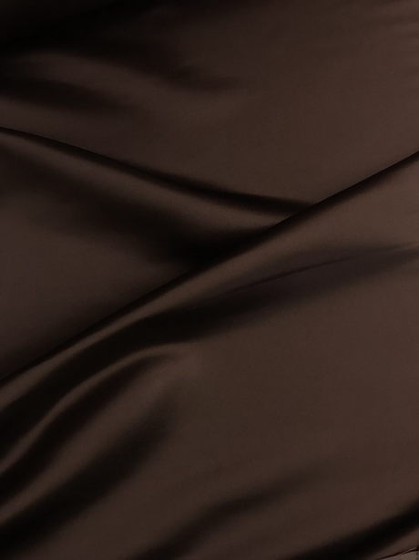 Peau De Soie Dull Satin Polyester Fabric - Chocolate Brown, 58/59" Width (1 Yard)