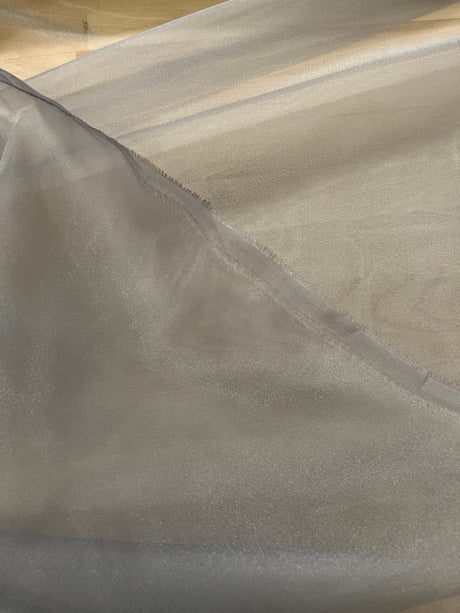 Crystal Organza Polyester Fabric - Gray Sheer, 58/59" Width (1 Yard)